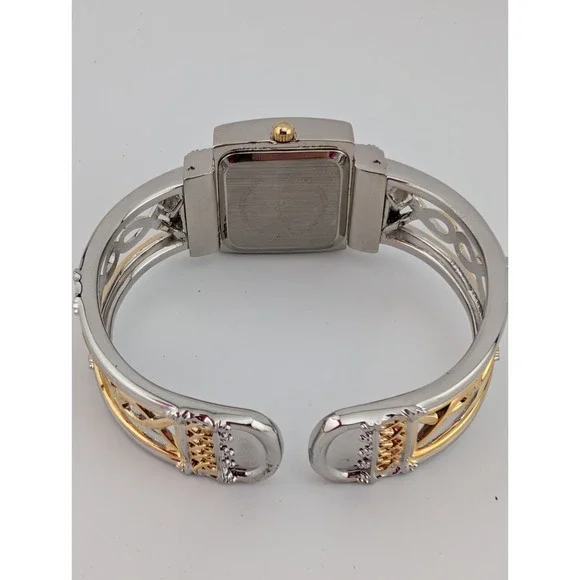 Accutime Cerentino Watch Women 25mm Silver/Gold Bangle Band- New Battery - Picture 5 of 7